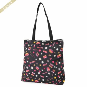 レスポートサック LeSportsac レディース トートバッグ EASY MAGAZINE TOTE ネオン風 キュート柄 ブラック系 3531 E481