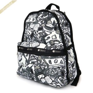 レスポートサック LeSportsac レディース リュックサック BASIC BACKPACK トラベルグッズ柄 グレー系 7812 E200