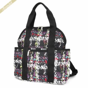 レスポートサック LeSportsac レディース リュックサック DOUBLE TROUBLE 2way ボストンバッグ チェック柄風 ブラック系マルチカラー 244