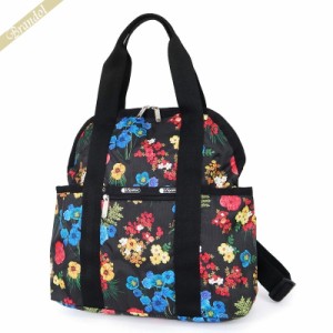 レスポートサック LeSportsac レディース リュックサック DOUBLE TROUBLE 2way ボストンバッグ 花柄 ブラック系マルチカラー 2442 E477