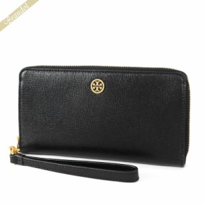 トリーバーチ TORY BURCH レディース ラウンドファスナー長財布 ストラップ付 ブラック 84066 001 【2023年秋冬新作】