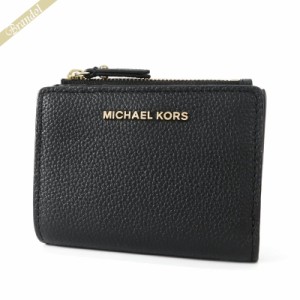 マイケルコース MICHAEL KORS レディース 二つ折り財布 レザー コンパクトウォレット ブラック 34F9GJ6F2L 001