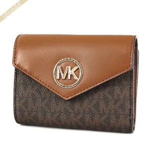 マイケルコース MICHAEL KORS レディース 三つ折り財布 CARMEN MKシグネチャー ライトブラウン×ブラウン 34S1GNME6B 252