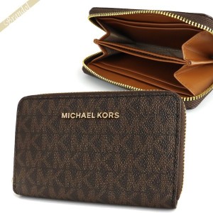 マイケルコース MICHAEL KORS レディース コインケース MKシグネチャー ラウンドファスナー 小銭入れ ブラウン×ライトブラウン 32F9GJ6D