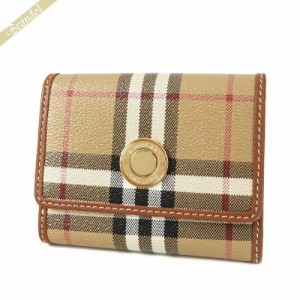 バーバリー BURBERRY レディース 二つ折り財布 バーバリーチェック スモール フォールディングウォレット ベージュ系×ライトブラウン 80