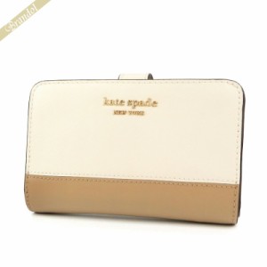 ケイトスペード kate spade レディース 二つ折り財布 スペンサー コンパクト ウォレット アイボリー×ライトブラウン PWR00279 389 【202