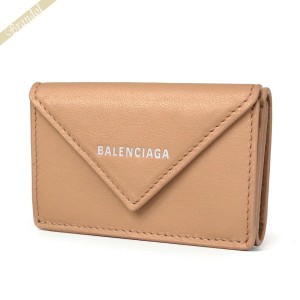 バレンシアガ BALENCIAGA レディース 三つ折り財布 ペーパー ミニ財布 ベージュ系 391446 DLQ0N 6310