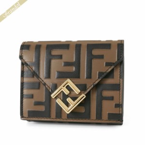 極美品 FENDI 2つ折り 財布 ズッカ柄 がま口