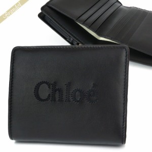 クロエ Chloe レディース 二つ折り財布 SENSE ロゴ コンパクトウォレット ブラック CHC23SP867 I10 001 【2023年春夏新作】