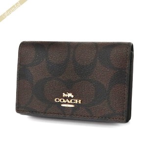 コーチ COACH レディース・メンズ 名刺入れ シグネチャー カードケース ブラウン×ブラック 91681 IMAA8 | ブランドの通販は