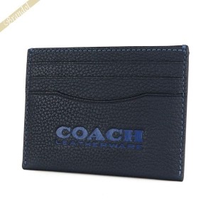 コーチ COACH メンズ・レディース カードケース ロゴ レザー カード入れ ネイビー C6697 TI2