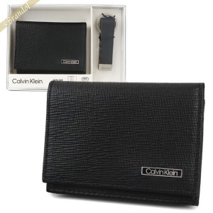 カルバンクライン Calvin Klein メンズ 名刺入れ レザー キーリングセット ブラック 31CK330015