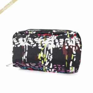 レスポートサック LeSportsac ポーチ RECTANGULAR COSMETIC チェック柄風 ブラック系マルチカラー 6511 E474