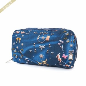 レスポートサック LeSportsac ポーチ RECTANGULAR COSMETIC カルーセル柄 ブルー 6511 E480