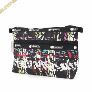 レスポートサック LeSportsac ポーチ COSMETIC CLUTCH チェック柄風 ブラック系マルチカラー 7105 E474