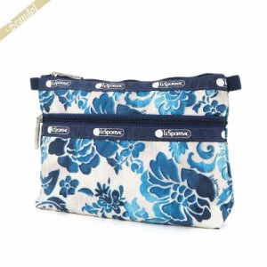 レスポートサック LeSportsac ポーチ COSMETIC CLUTCH 花柄 ブルー×ホワイト系 7105 E478