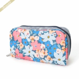 レスポートサック LeSportsac ポーチ RECTANGULAR COSMETIC 花柄 ブルー系マルチカラー 6511 F666