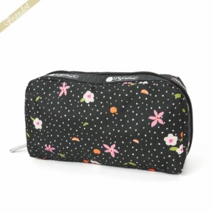 レスポートサック LeSportsac ポーチ RECTANGULAR COSMETIC ドット 花柄 ダークグレー 6511 F670