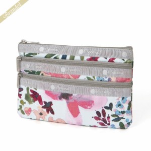 レスポートサック LeSportsac ポーチ 3-ZIP COSMETIC 花柄 グレー系マルチカラー 7158 F570