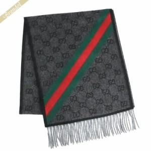 グッチ GUCCI メンズ・レディース ストール ウール100% GG柄 マフラー グレー系 570603 3G200 1466