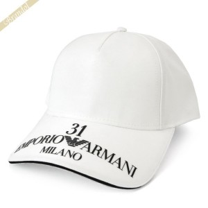 エンポリオアルマーニ EMPORIO ARMANI メンズ 帽子 31ロゴ ベースボールキャップ ホワイト 627881 2R565 41610