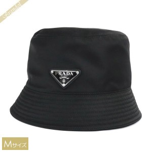 プラダ PRADA メンズ・レディース 帽子 三角ロゴ バケットハット Mサイズ ブラック 1HC137 2DMI F0002 M