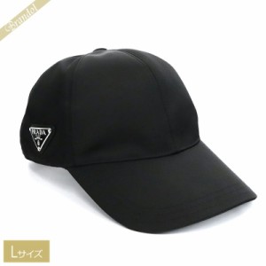 プラダ PRADA レディース・メンズ 帽子 サイド 三角ロゴ ベースボールキャップ Lサイズ ブラック 1HC274 2DMI F0002 L