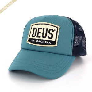 デウスエクスマキナ Deus Ex Machina メンズ 帽子 ロゴ メッシュキャップ ブルーグリーン×ネイビー DMP87096 DARK BLUE