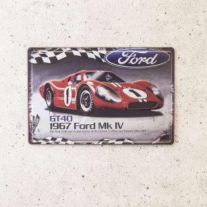 ブリキ看板 おしゃれ フォード GT40 アートポスター アイアン USA 壁掛け カフェ サイン