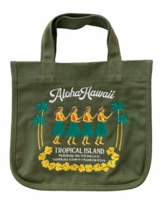 ハワイアン 刺繍 トート バッグ ミニトートバッグ フラ かわいい 素材 バック