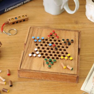 木製 ゲーム ダイヤモンドゲーム セット 家族で遊べるゲーム 星型 ルールインテリア アンティーク