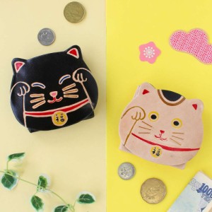 招き猫 財布 猫グッズ 開運 金運 ヤンピー コインケース 山羊革 小銭入れ いやし かわいい