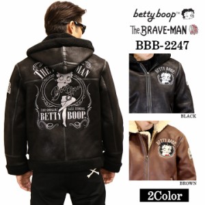 フード付き ボンディング B-3ジャケット THE BRAVEMAN×BETTY BOOP ベティブープ bbb-2247