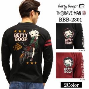 THE BRAVEMAN×BETTY BOOP ベティーブープ 天竺 長袖Tシャツ ロンTEE bbb-2301