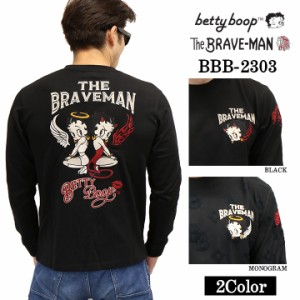 THE BRAVEMAN×BETTY BOOP ベティーブープ 天竺 長袖Tシャツ ロンTEE bbb-2303
