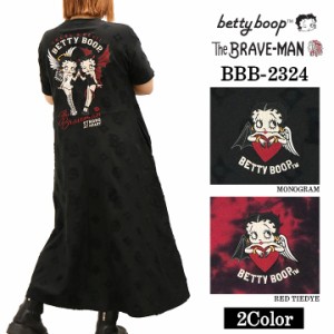 THE BRAVEMAN×BETTY BOOP ベティーブープ 半袖 ロングワンピース bbb-2324