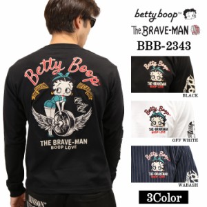 THE BRAVEMAN×BETTY BOOP ベティーブープ OE天竺長袖Tシャツ ロンTEE bbb-2343