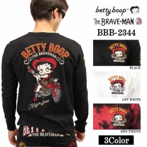 THE BRAVEMAN×BETTY BOOP ベティーブープ 天竺長袖Tシャツ bbb-2344