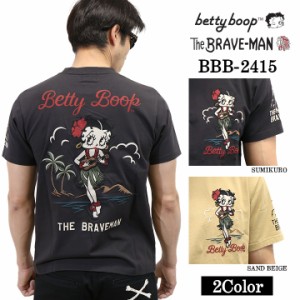 THE BRAVEMAN×BETTY BOOP ブレイブマン ベティーブープ コラボ 天竺 半袖Tシャツ bbb-2415