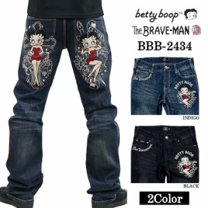 THE BRAVEMAN×BETTY BOOP ブレイブマン ベティ・ブープ コラボ デニムパンツ ジーンズ ボトム bbb-2434