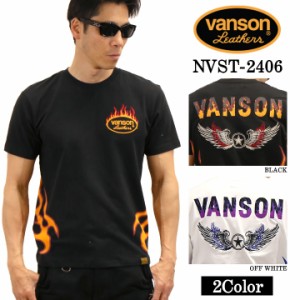 VANSON バンソン ベア天竺 半袖Tシャツ nvst-2406