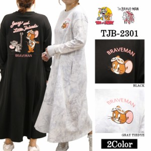 THE BRAVEMAN×TOM&JERRY トムジェリ コラボ 長袖 ロングワンピース tjb-2301