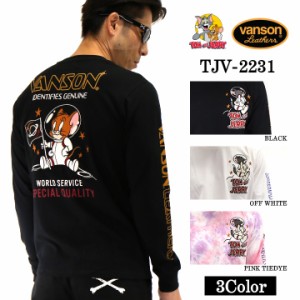 天竺長袖Tシャツ VANSON×TOM&JERRY トムジェリ ロンTEE tjv-2231