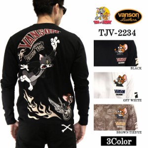 天竺長袖Tシャツ VANSON×TOM&JERRY トムジェリ ロンTEE tjv-2234