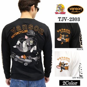 VANSON×TOM&JERRY バンソン トムジェリ コラボ 天竺 長袖Tシャツ ロンTEE tjv-2303