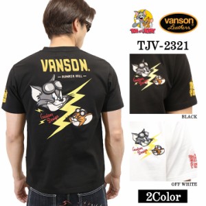 VANSON×TOM&JERRY バンソン トム＆ジェリー 天竺 半袖Tシャツ tjv-2321