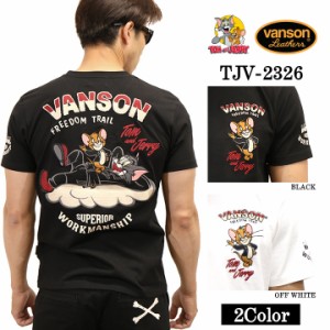 VANSON×TOM&JERRY バンソン トム＆ジェリー コラボTee 天竺半袖Tシャツ tjv-2326