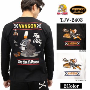 VANSON×TOM&JERRY バンソン トムジェリ コラボ 天竺 長袖Tシャツ ロンTEE tjv-2403