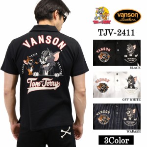 VANSON×TOM&JERRY バンソン トム＆ジェリー 天竺 半袖 ポロシャツ tjv-2411