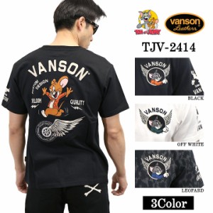 VANSON×TOM&JERRY バンソン トム＆ジェリー 天竺 半袖Tシャツ tjv-2414